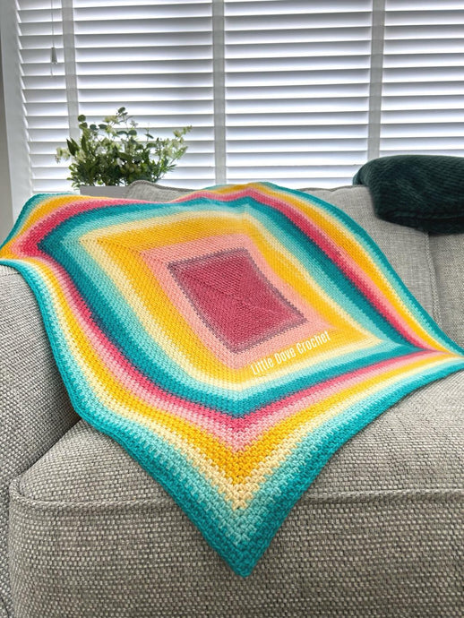 Rainbow Striped Square Blanket