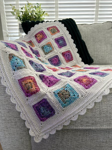 Multi Coloured Squares Baby Blanket