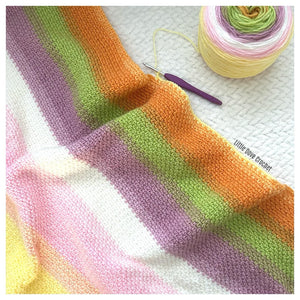 Diagonal Summer Stripes Baby Blanket