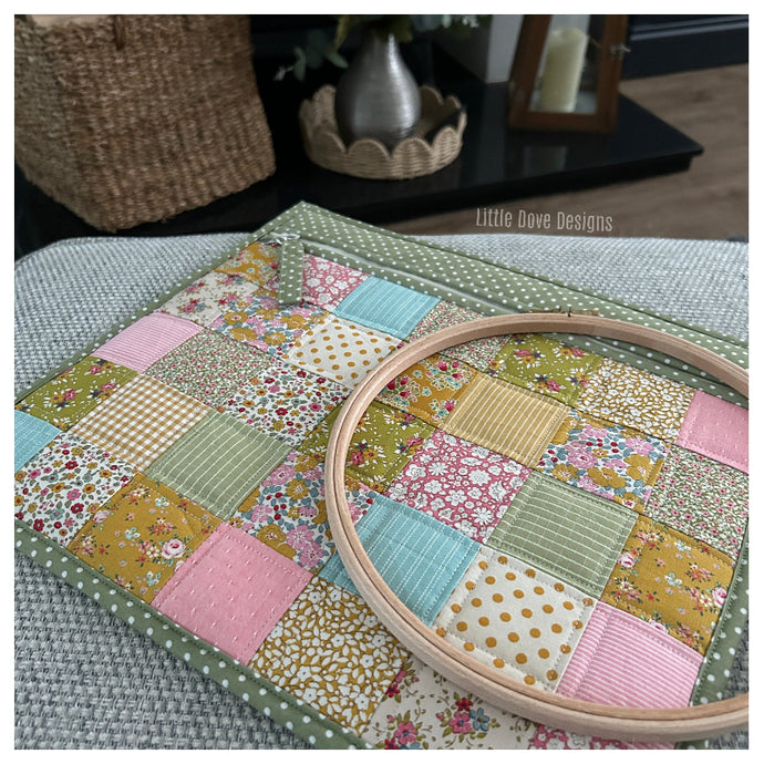 Large Green Patchwork Project Bag