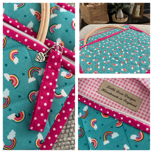 Large Turquoise Rainbow Project Bag (OOAK)