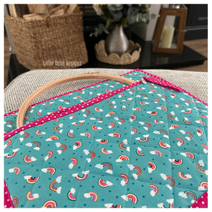 Large Turquoise Rainbow Project Bag (OOAK)