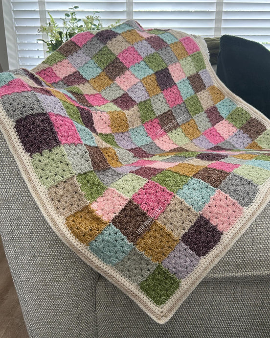 Patchwork Style Granny Square Blanket