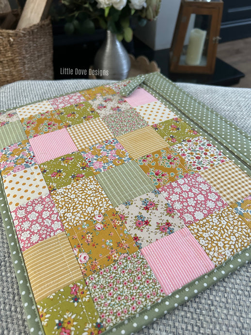 Large Green Patchwork Project Bag