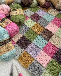 Patchwork Style Granny Square Blanket