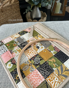 Large Bee Garden Patchwork Project Bag