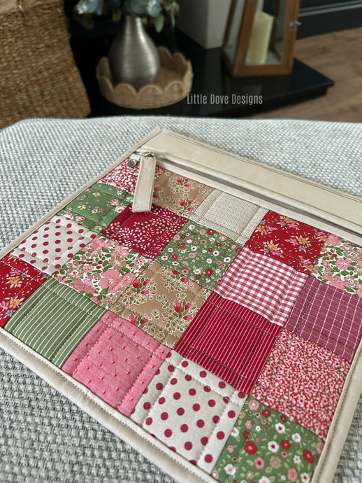 Small Red Patchwork Project Bag