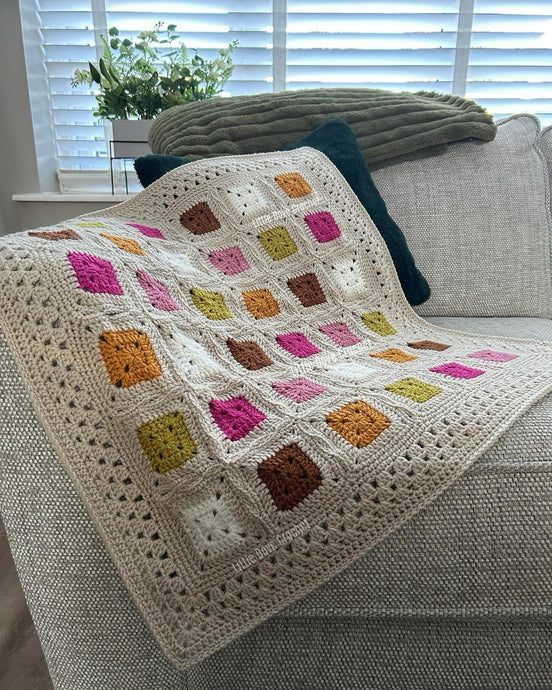 Solid Granny Square Baby Blanket