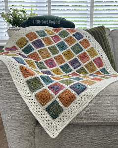 Rainbow Solid Granny Square Blanket