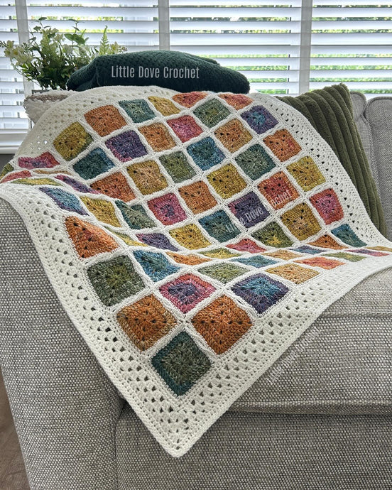 Rainbow Solid Granny Square Blanket