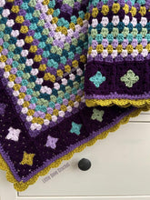 Purple Growing Granny Square Baby Blanket