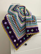 Purple Growing Granny Square Baby Blanket