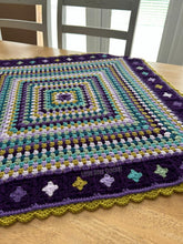 Purple Growing Granny Square Baby Blanket