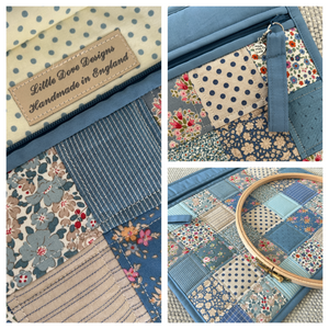 Large Blue Patchwork Project Bag