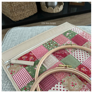 Large Red Patchwork Project Bag