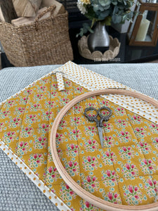 Large Yellow Floral Project Bag