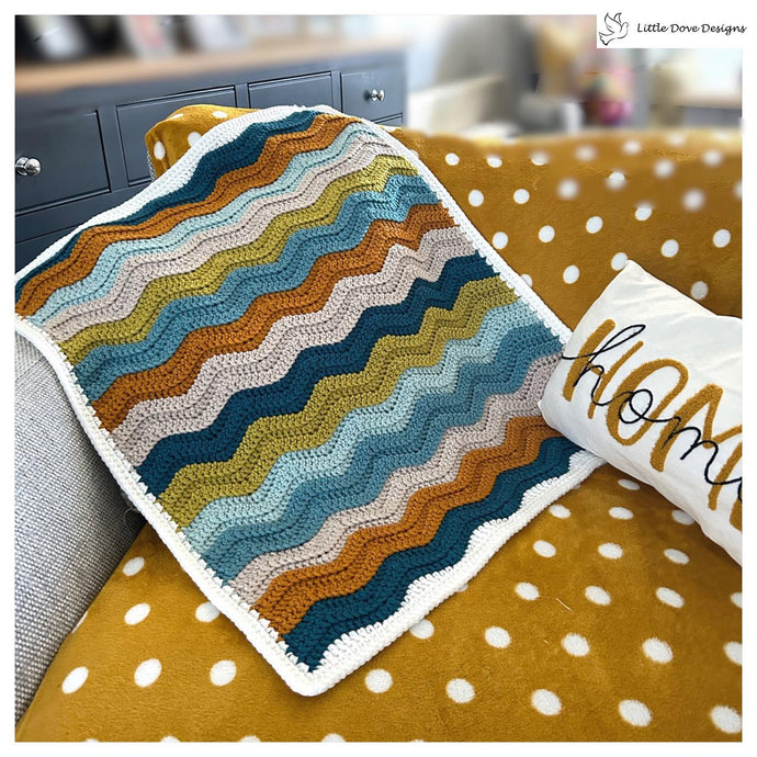 Blue, Green and Gold Ripple Baby Blanket